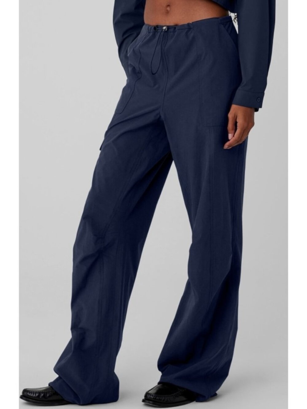 Alo Megastar Cargo Pants High OR Low Rise Navy Wide Leg Outdoor Hiking Utility M